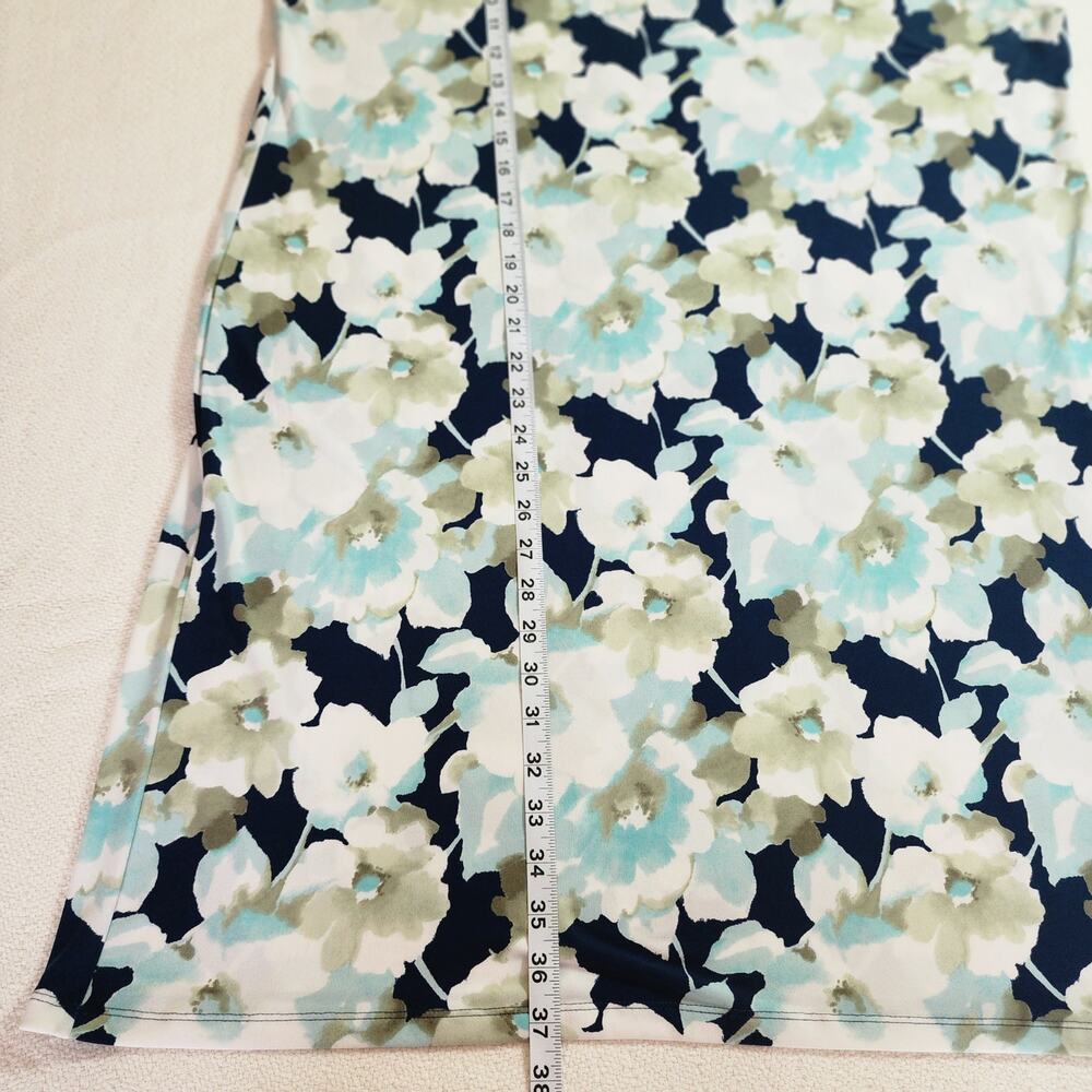 Chico's Size 3(16 US) Short Sleeve Watercolor Floral Pattern Knit Pullover Dress - Picture 5 of 10